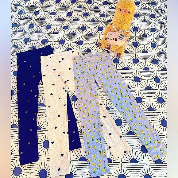 Set of 3 Fun and Girly Cotton Printed Leggings (Sz 10-12) - Picture 1 of 9